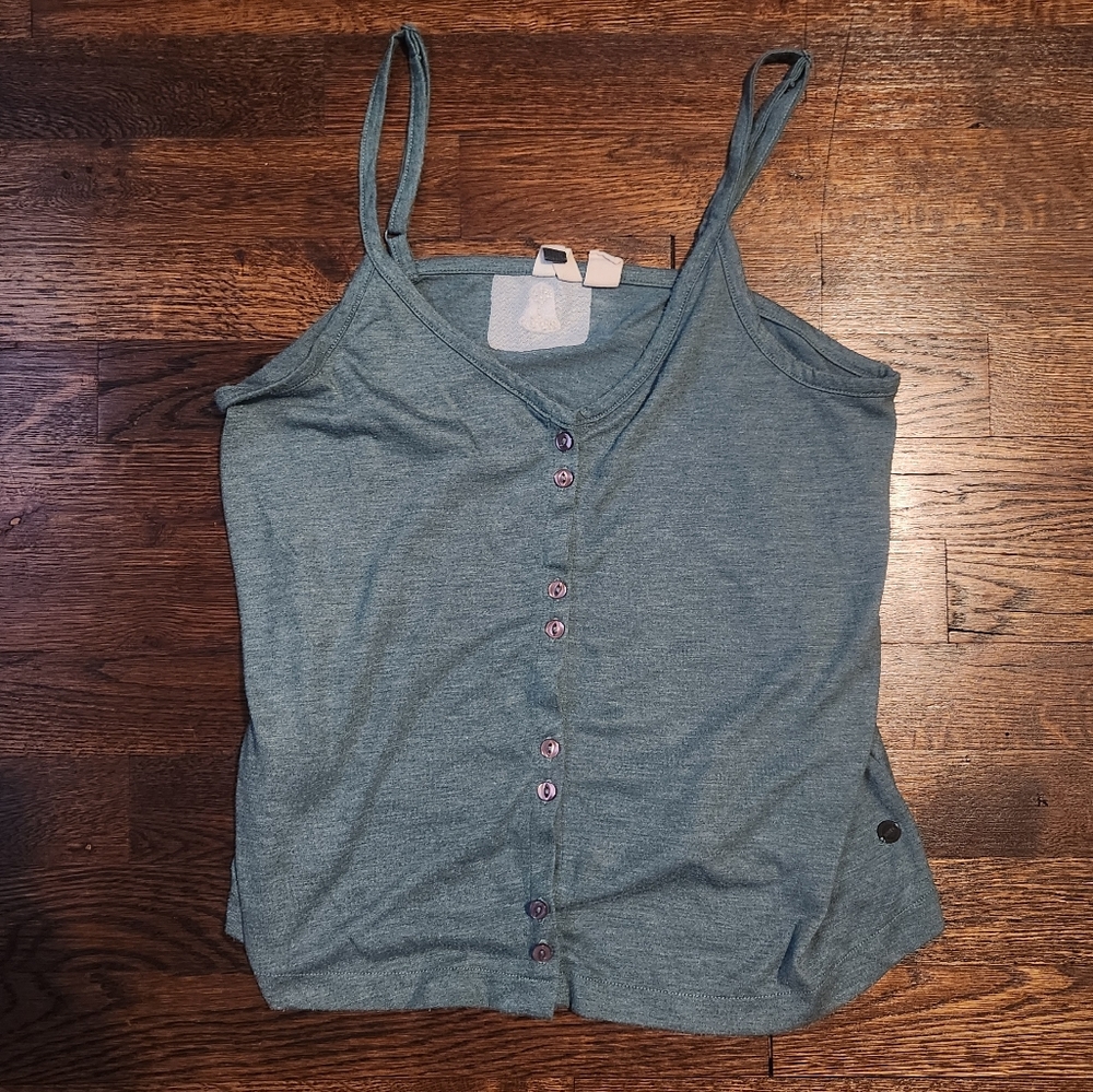Women's Teal Button-Up Tank Top